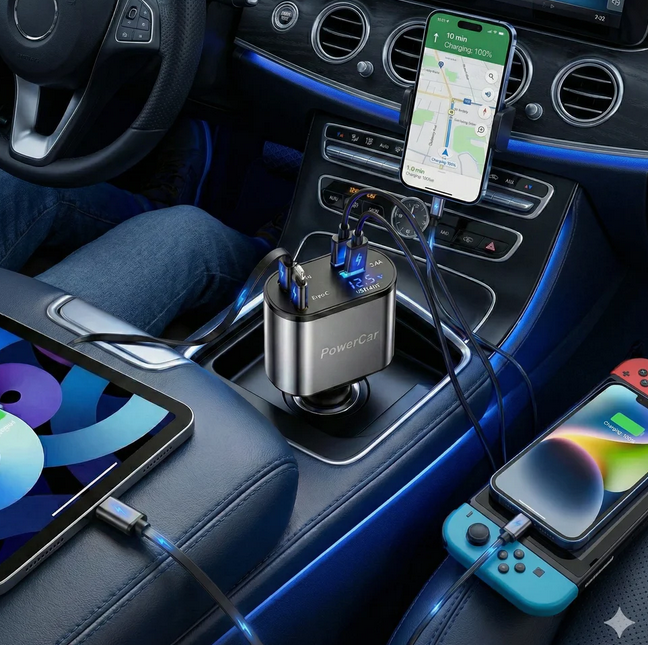 PowerCar 100W™ – Orden, potencia y carga rápida en tu auto