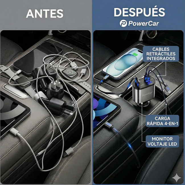 PowerCar 100W™ – Orden, potencia y carga rápida en tu auto